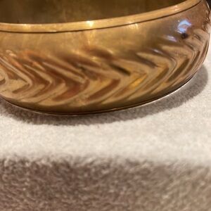 Brass Textured Bangle Bracelet 6.5”